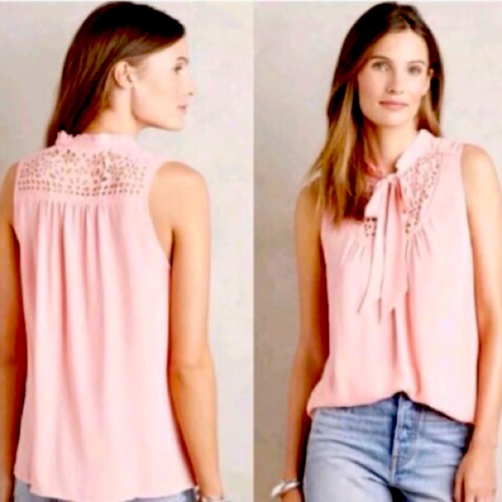 ANTHROPOLOGIE MAEVE LUCA TIE NECK TANK - Picture 3 of 12